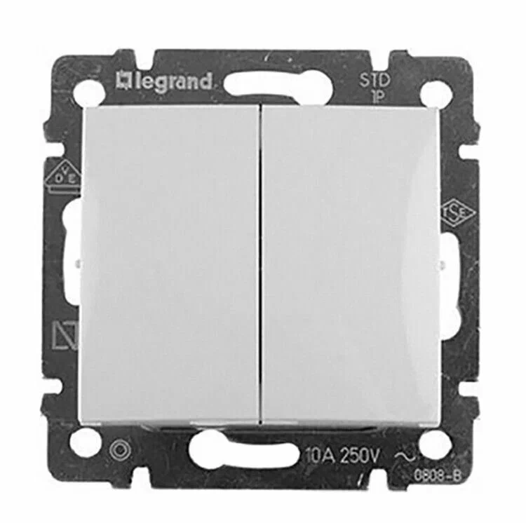 Выключатель 2-кл. СП Valena 10А IP31 механизм бел. (DIY-упак.) Legrand 694265