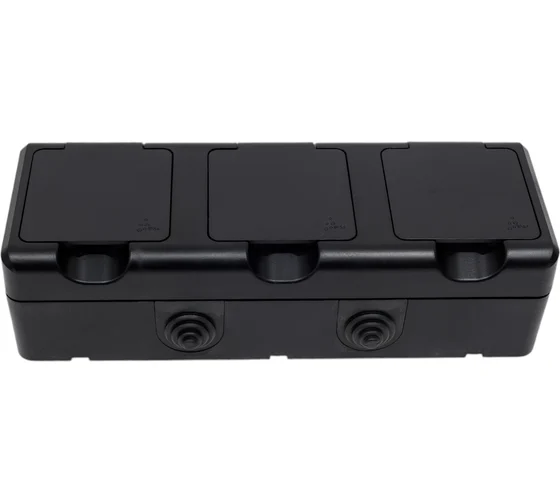 Розетка 3-м ОП Dita 16А IP54 250В с заземл. с крышкой карбон TOKOV ELECTRIC TKL-DT-R3Z-C14-IP54