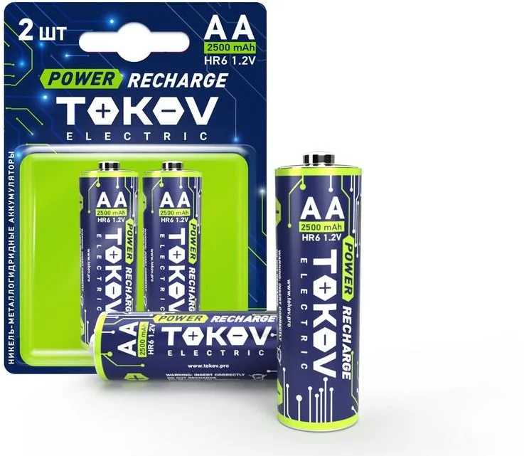 Аккумулятор AA/HR6 2500мА.ч (блист.2шт) TOKOV ELECTRIC 
