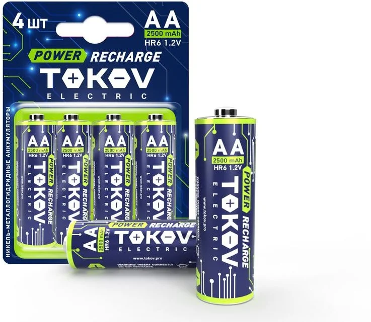 Аккумулятор AA/HR6 2500мА.ч (блист.4шт) TOKOV ELECTRIC