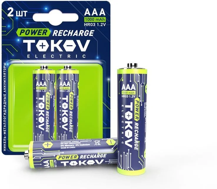 Аккумулятор AAA/HR03 1000мА.ч (блист.2шт) TOKOV ELECTRIC 