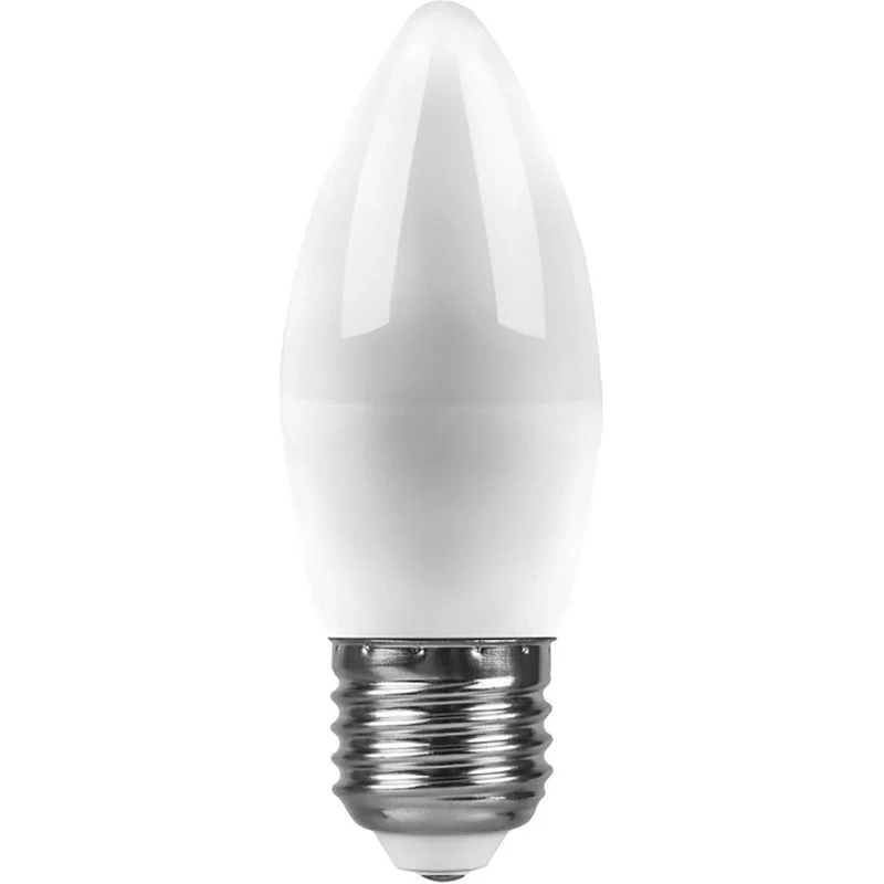 Лампа светодиодная LED 9вт Е27 белый матовая свеча, FERON, LB-570 25937