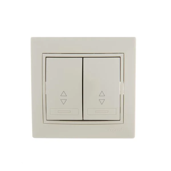 Переключатель проходной 2-кл. СП Mira 10А со вставкой крем. LEZARD 701-0303-106