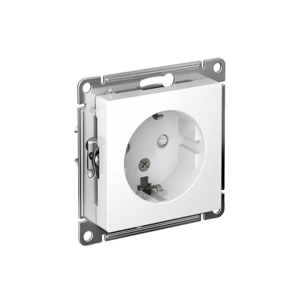 Розетка 1-м СП AtlasDesign 16А IP20 с заземл. защ. шторки механизм бел. SE ATN000145