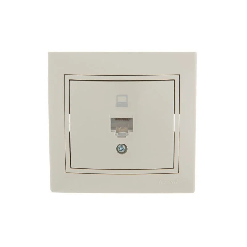 Розетка компьютерная 1-м СП Mira RJ45 крем./крем.. LEZARD 701-0303-139