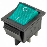 Выкл. клавишный 250В 16А (4с) ON-OFF с подсв. зел. (RWB-502; SC-767; IRS-201-1) Rexant 36-2332