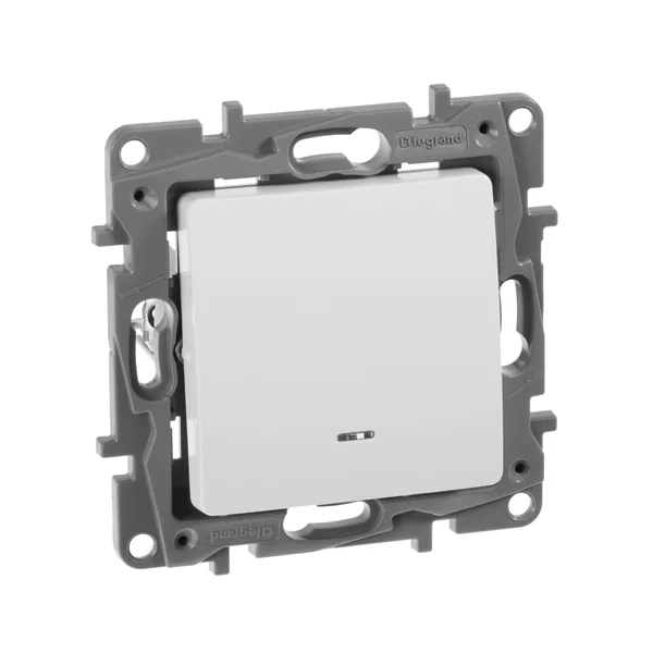 Выключатель 1-кл. СП Etika 10А IP20 250В 10AX с подсветкой механизм бел. Legrand 672203