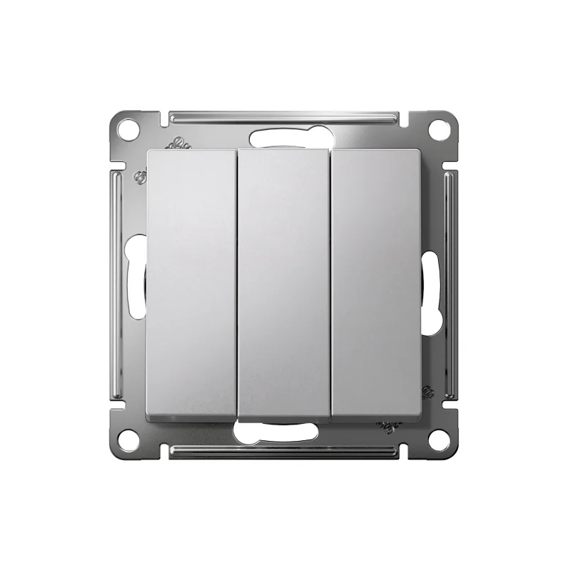 Выключатель 3-кл. СП AtlasDesign 10А IP20 (сх. 1+1+1) 10AX механизм алюм. SE ATN000331
