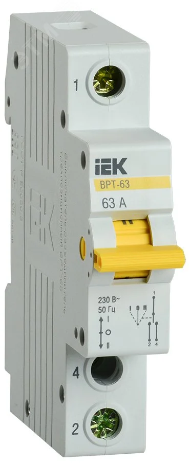 Выключатель-разъединитель трехпозиционный 1п ВРТ-63 63А KARAT IEK MPR10-1-063